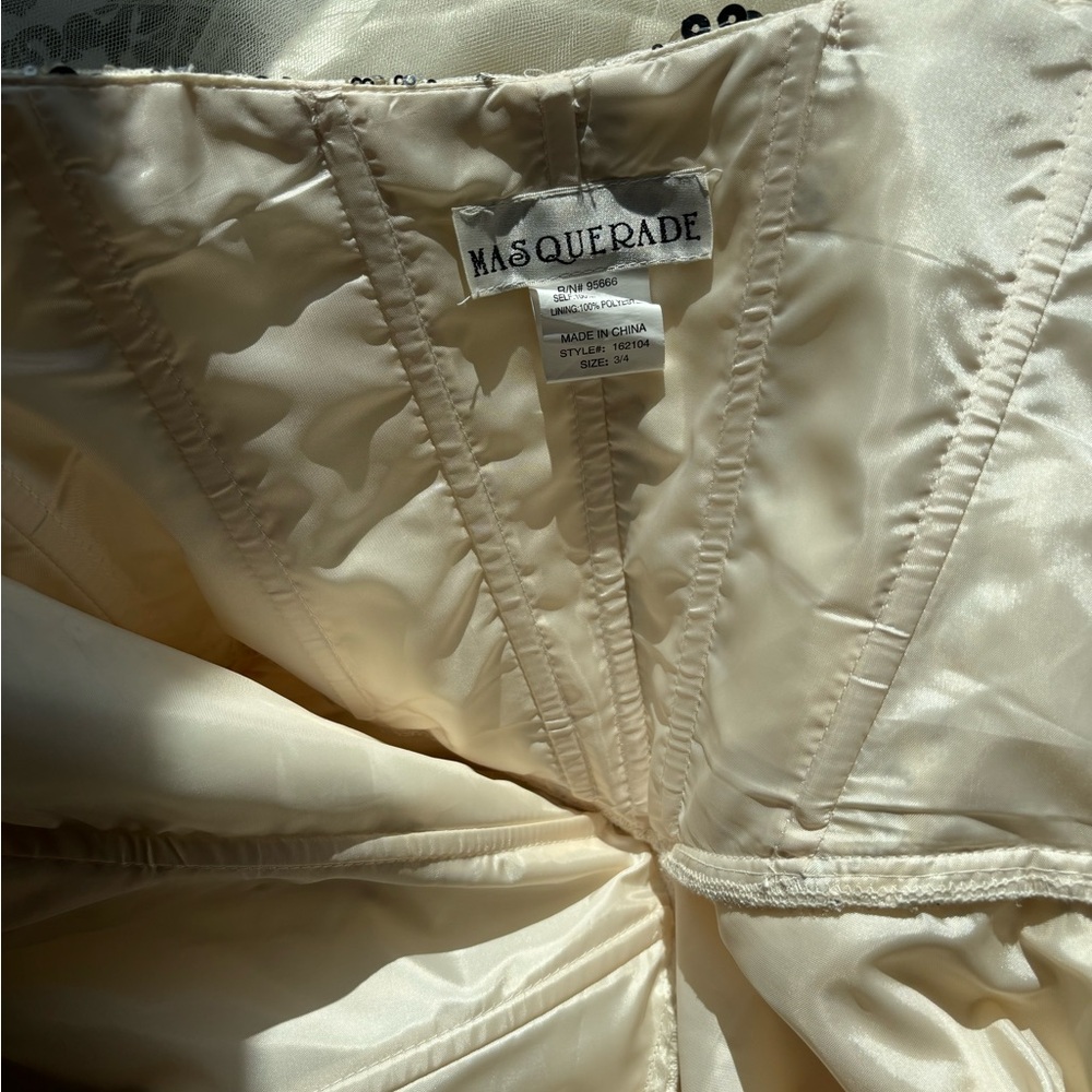 Gold and Cream Prom Dress - Picture 8 of 9